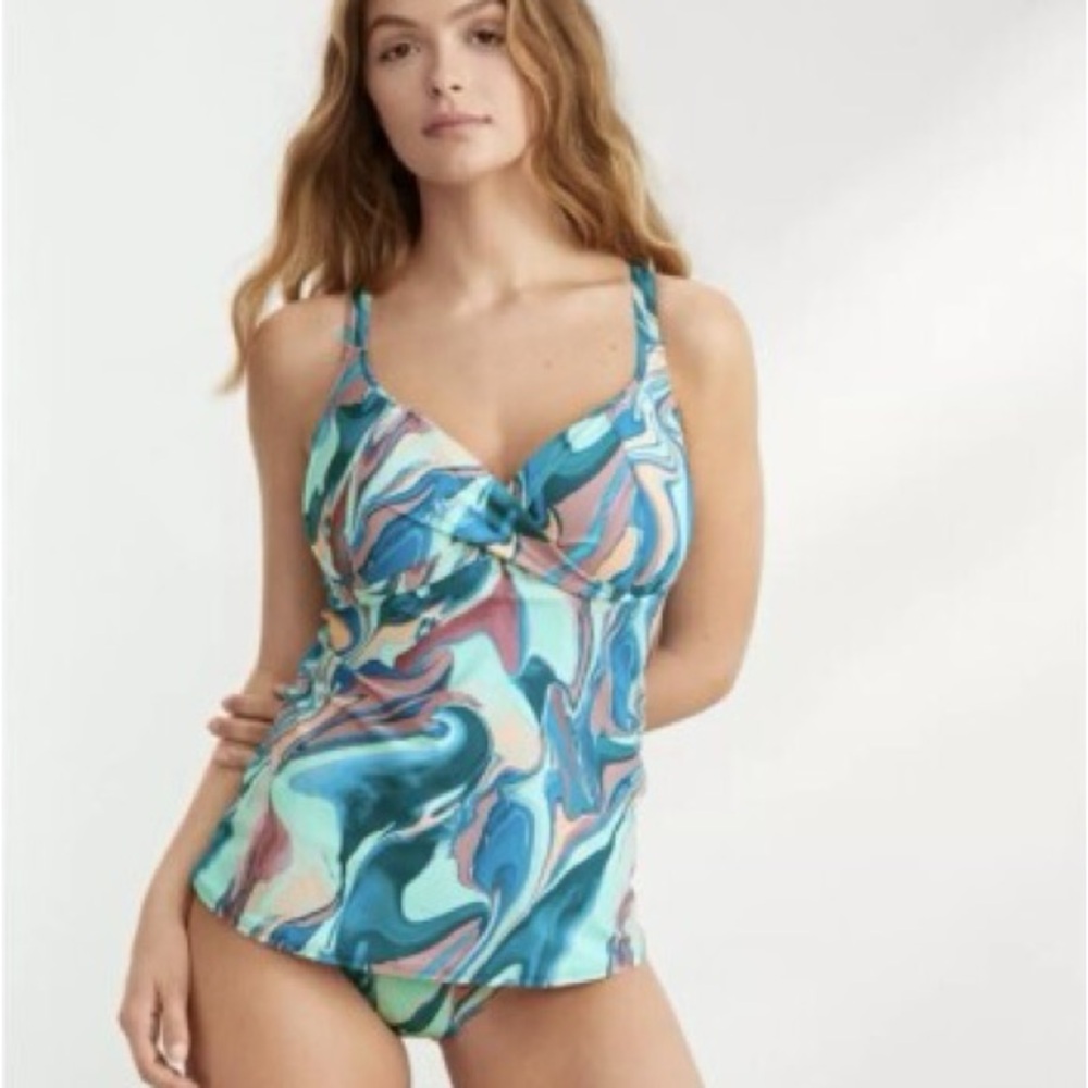 Birdsong Women's Swirl Print Tankini